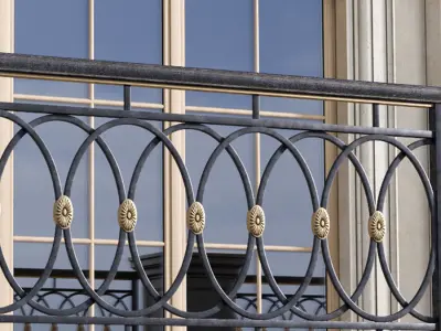 The facade of a private house in a modern light classic   3D model