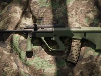 AUG gun Low-poly 3D model