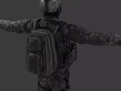 Ghost Simon Riley from Call Of Duty rigged Low-poly 3D model