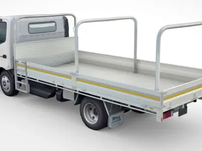 Hino 616 Hybrid Flatbed 2020 Low-poly 3D model