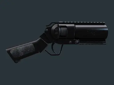 Mini Grenade launcher gaming weapon model Low-poly 3D model