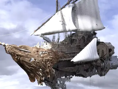 Gold Dragon airship 3D model