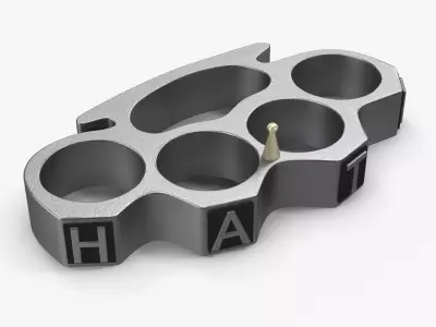 Brass Knuckles HATE Low-poly 3D model