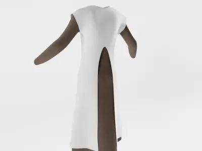 Simple Victorian Girl Dress Low-poly 3D model