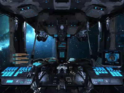 Spaceship Cockpit v5 3D model