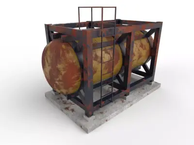 liquid tank M3 - Old Low-poly 3D model