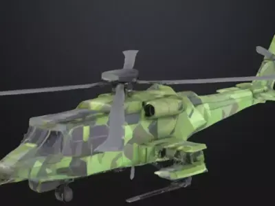 Low Poly Military Helicopter Created for My Dream  Low-poly 3D model