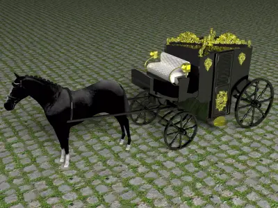 Vintage Carriage 4K 3D model
