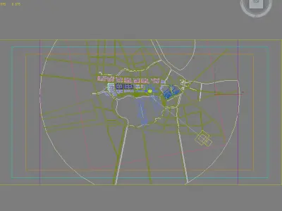 Architecture skyline of city in minecraft 3D model