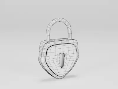 Rusty Old Vintage Padlock Low-poly 3D model