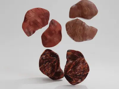 Cooked Frozen And Raw fish 3D model