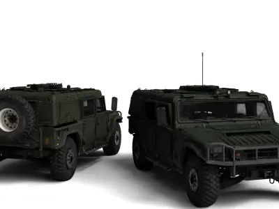 Am General Hmmwv Rigged Military Humvee 3D Model  3D model