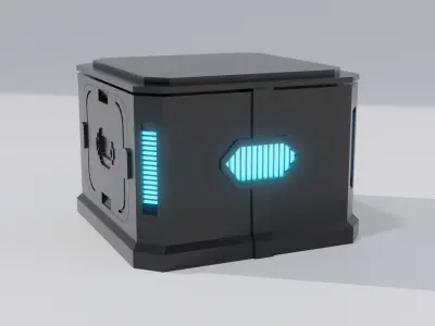 Sci-Fi Crate 3 Low-poly 3D model