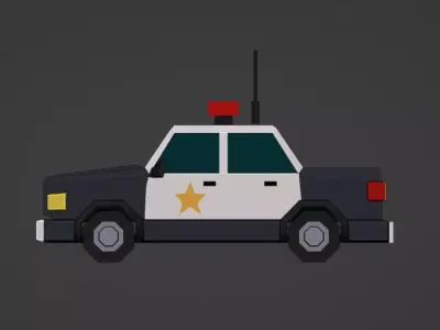 Police Car Game Ready Vehicle Low-poly 3D model
