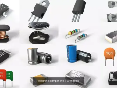 electronic components 3D Model Pack