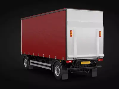 Tautliner 2 Axle Trailer 3D model