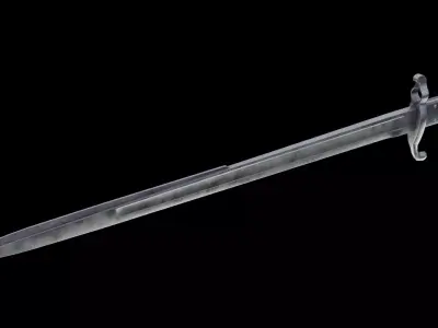 German bayonet Hirschfanger 1871 Hf71 Low-poly 3D model