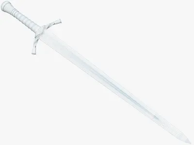 Medieval weapons Low-poly 3D model 8
