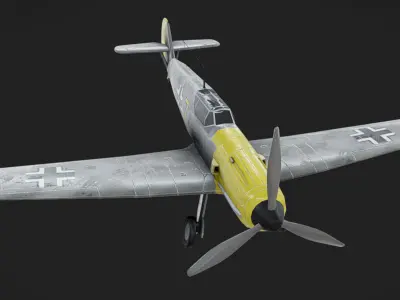 Bf-109 Airplane Low-poly 3D model