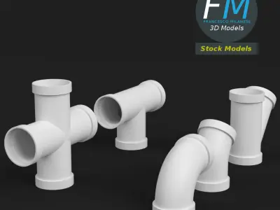 PVC pipe joints 3D model