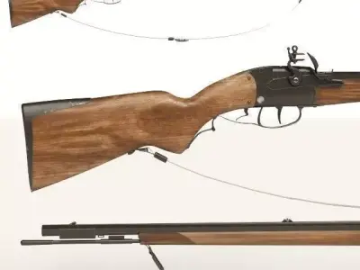 Longfire flintlock bolt action rifle 3D model