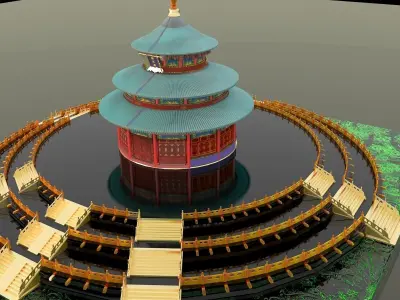 Chinese palace temple 3D model