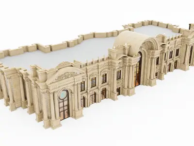 hotel building 3D model 3D model