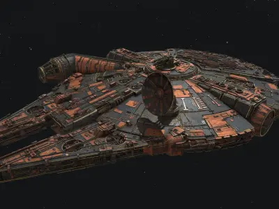 27-5Millennium Falcon Star Wars Spacecraft Free 3D model
