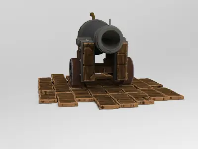 Cannon Gaming VR Lowpoly Low-poly 3D model