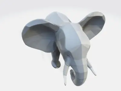 Lowpoly elephant 3D model
