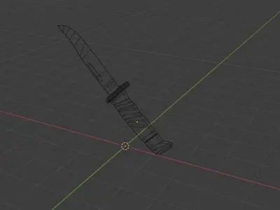 Low Poly Combat Knife Free low-poly 3D model buy