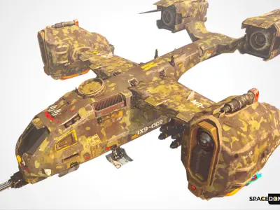 Spaceship Jet-Fighter - ready games and Video Production Low-poly 3D model