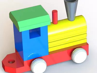 Old-School Locomotive Train  3D model