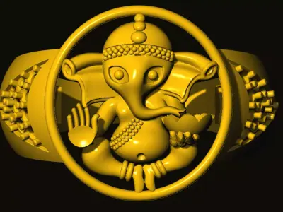ganesh ganesha ring 3D print model