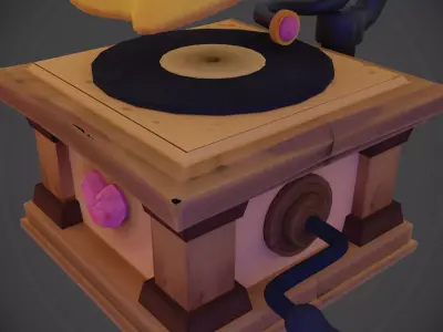 Gramophone  Low-poly 3D model