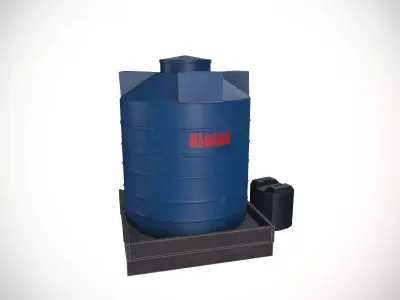 Plastic water tank Low-poly 3D model purchase