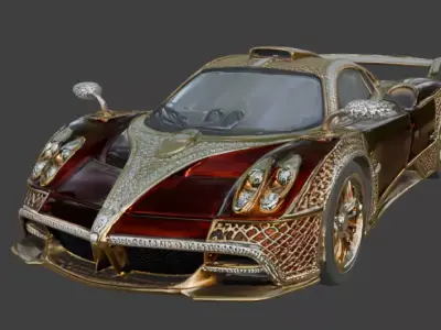 Luxury Jeweled Pagani Huayra Masterpiece Low-poly 3D model