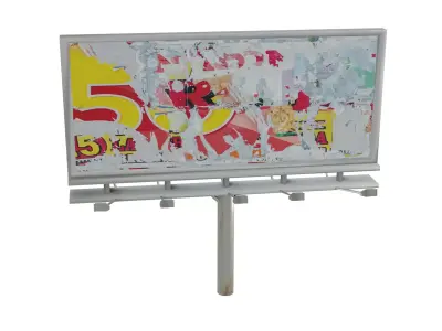 Billboard advertising billboards Low-poly 3D model