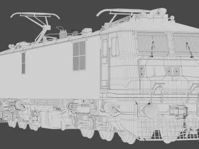 WAP-P7 Electric Locomotive 3D Model Low-poly 3D model