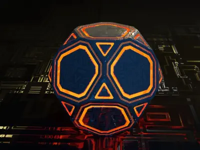Sci-fi Glowing Orb  Low-poly 3D model