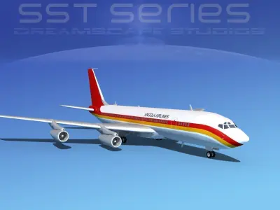 Boeing 707-320 SS TAAG Angola 3D model