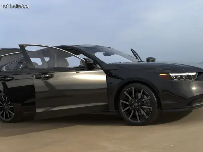 Black Honda Accord 2025 Rigged for Maya 3D model