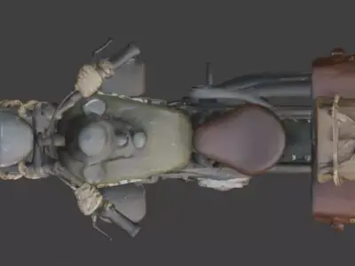 Military Frontier Combat Motorcycle 3D Model Low-poly 3D model