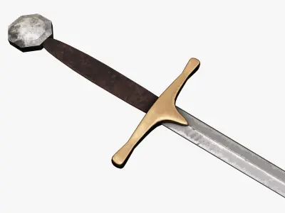 Medieval weapons Low-poly 3D model 14