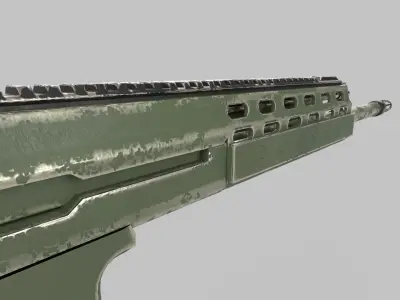 Assault rifle 3D model 4