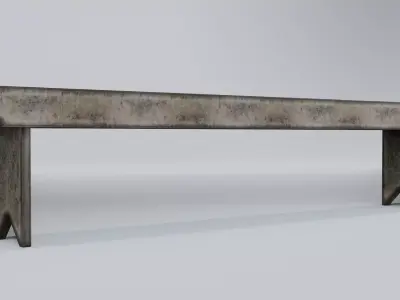 Old Wooden Vintage Bench Free low-poly 3D model