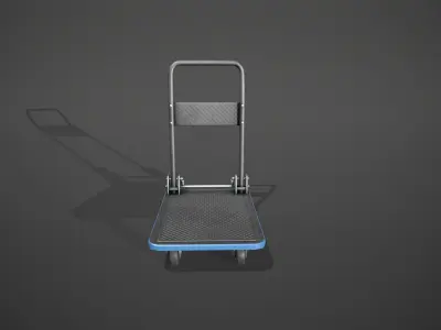 Folding Platform Truck Trolley - Blue Accents Low-poly 3D model