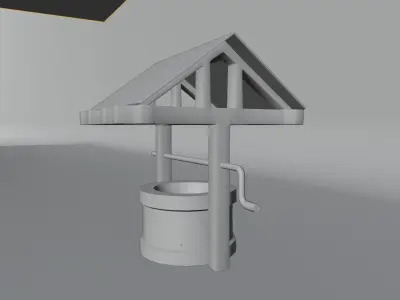 low poly water well Free low-poly 3D model purchase