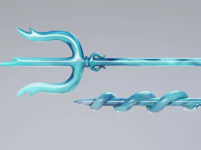 Hololive Gawr Gura Trident Low-poly 3D model