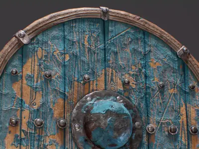 Viking Shield Low-poly 3D model 12